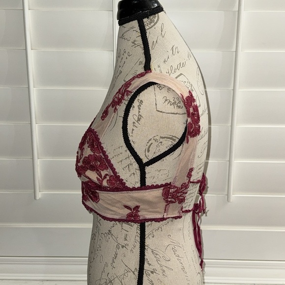 For Love & Lemons Temecula Crop Top Wine - Picture 6 of 12